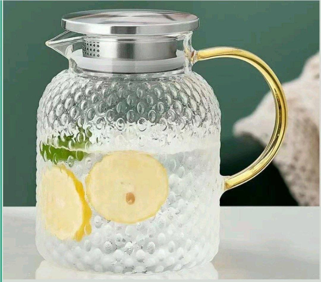 پارچ پیرکس دسته رنگی درب استیل ۱۵۰۰ میل مدل hib41
