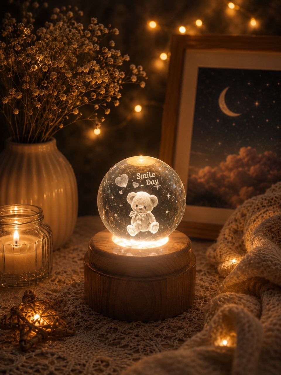 گوی چرخان قطر ۶ پایه طرح چوب مدلgift98984